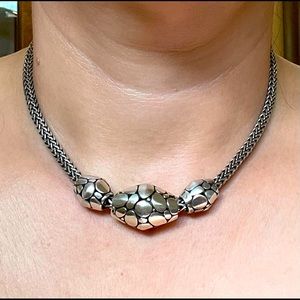 John Hardy 16” sterling silver necklace with slideable enhancers